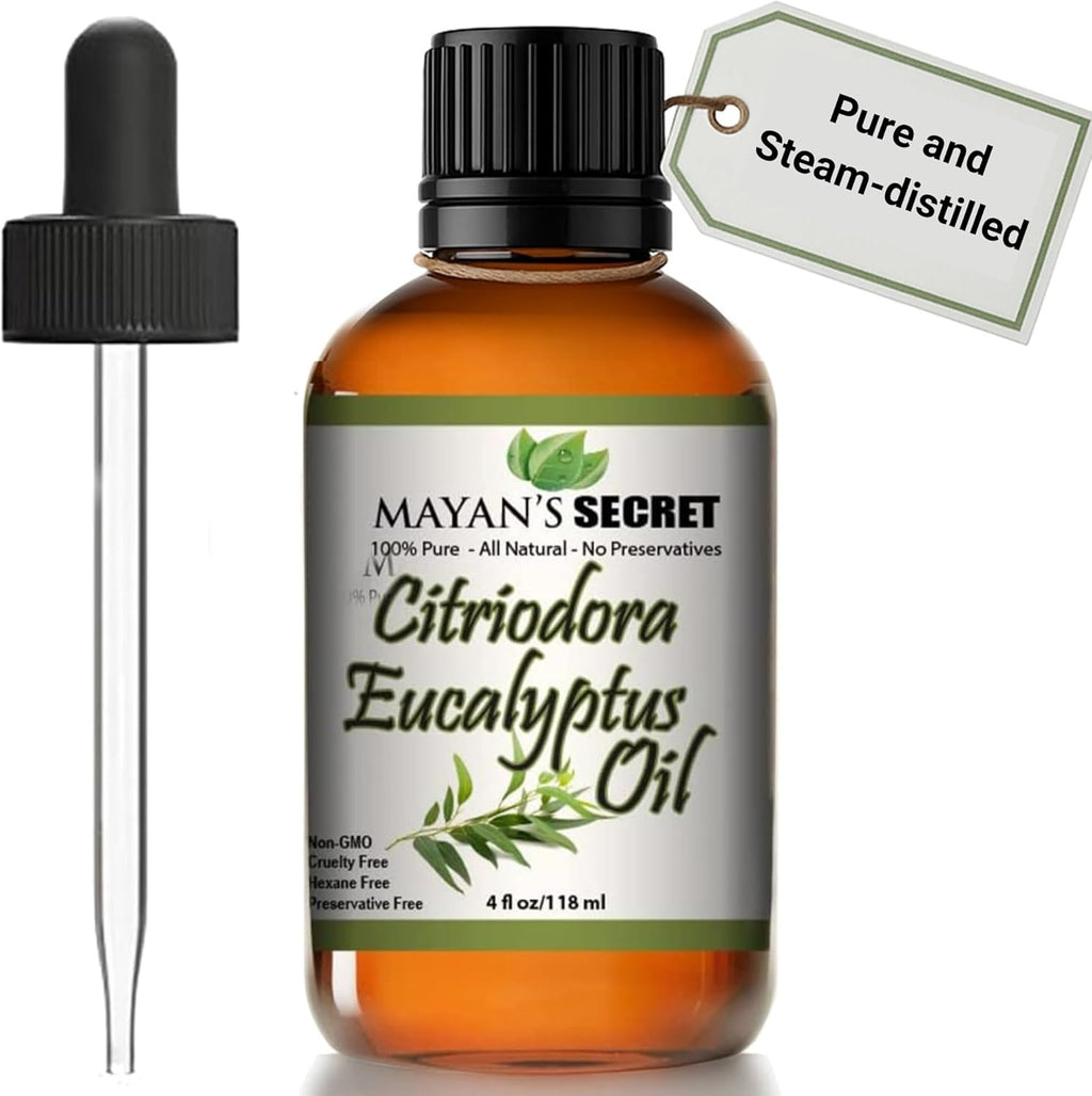 Citriodora Eucalyptus Essential Oil - Huge 4 OZ - 100% Pure & Natural – Premium Grade Amber Glass Bottle and Dropper