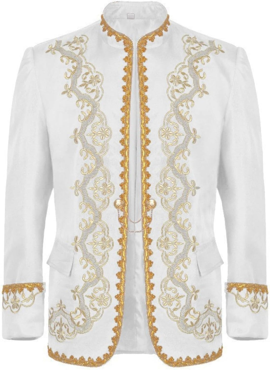 Men'S Embroidered Blazer Jacket Victorian Costume Medieval Prince Cosplay Costumes For Halloween
