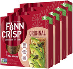 Finn Crisps Original Rye Crispbread 7oz | Thin, Crispy Rye Flatbread Crackers | Multipack of Authentic Finnish Sourdough Crispbread | Whole Grain Rye Crackers [4 Boxes x 7oz]