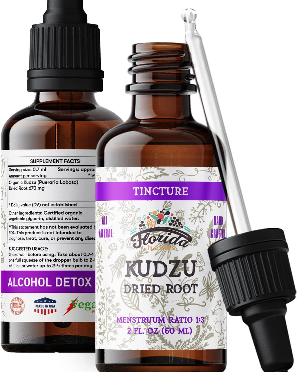Kudzu Extract – Kudzu Root Organic Supplement- Natural Kudzu Plant - Kudzu Root Extract - Non-Alcohol Supplement - Made in USA – 2 oz