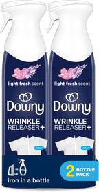 Downy Wrinkle Releaser Spray | All In One Wrinkle Release Spray, Odor Eliminator, Static Remover | Fabric Refresher & Ironing Aid for Clothes | 9.7 Fl Oz (Pack of 2), Fresh Scent