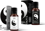 Mystix London | Yin & Yang Pure & Natural Essential Oil Blend Twin Pack (2x10ml) - for Diffusers, Aromatherapy & Massage Blends | Perfect as a Gift | Vegan, GMO Free