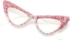 ICARA Sparkling Crystal Rhinestone Cat Eye Reading Glasses for Women Anti Blue Light Trendy Diamond Reader