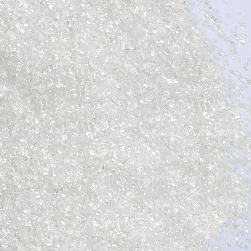 White Sanding Sugar - Sparkling Sugar Crystals for Baking Decorations (130g/4.6oz) - Edible on Cookies, Cupcakes, Cakes, Ice Cream | Wedding, Party, Valentines Sugar Sprinkles