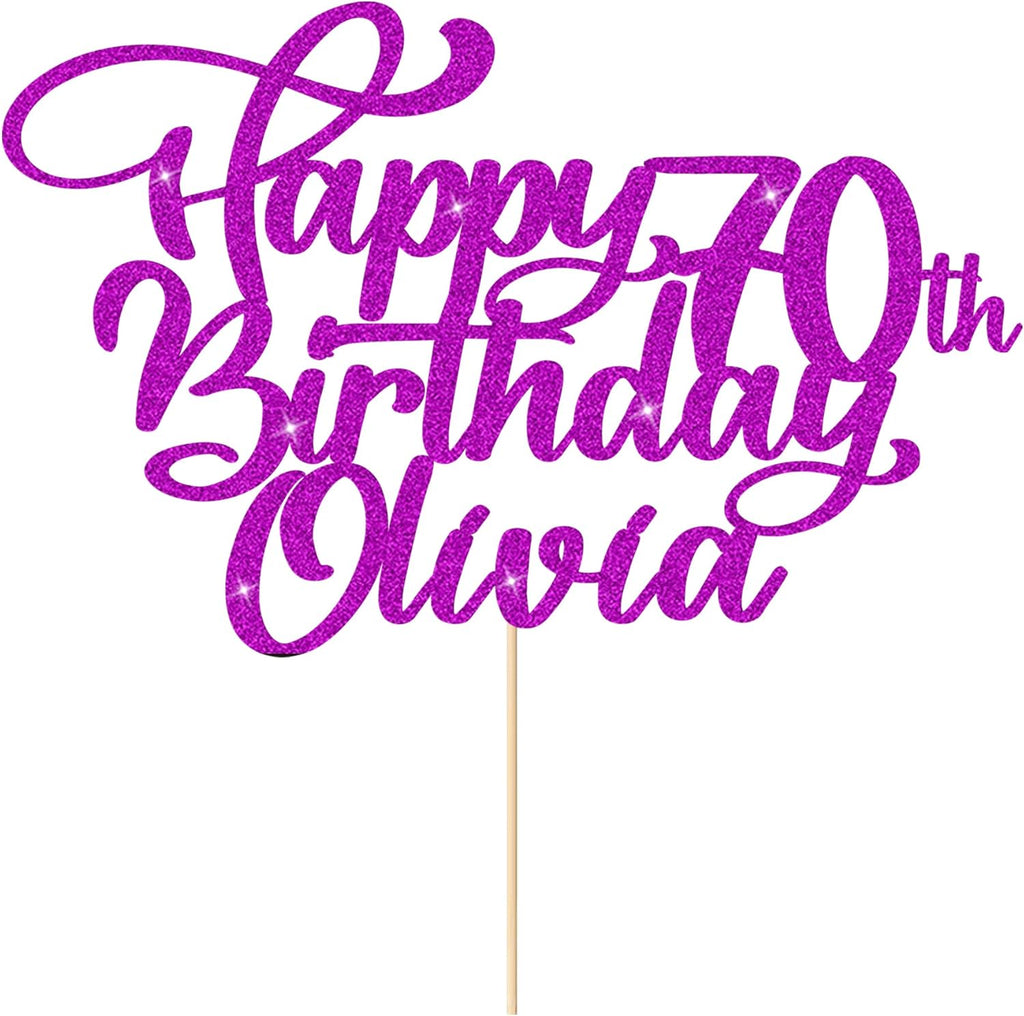 Cake Topper Customized Cake Topper Personalized Happy Birthday Cake Toppe Birthday Cake Decoration Any Name Age 1st 10th 16th 18th 20th 21st 30th 40th 50th 60th 70th 80th