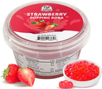 52USA Strawberry Popping Boba (500g), Popping Pearls for Bubble Tea, Beverages, Sweets, Ice Cream, Shakes, Desserts & Smoothies Topping, 1.1 Pound (Pack of 1)