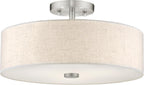 Livex Lighting 52135-91 Meridian 3 Light Brushed Nickel Ceiling Mount
