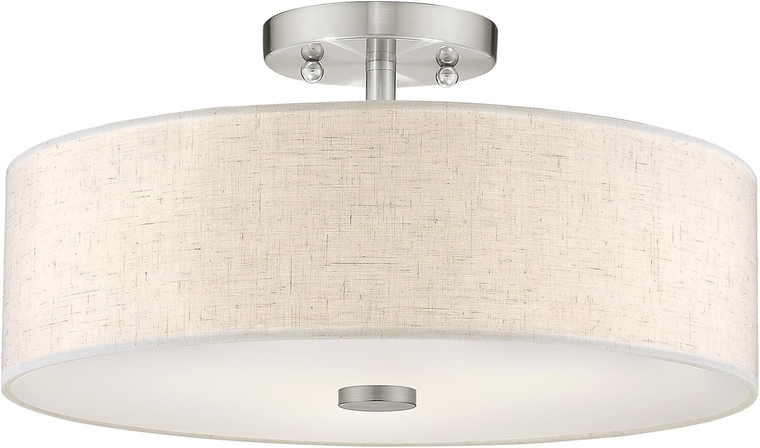 Livex Lighting 52135-91 Meridian 3 Light Brushed Nickel Ceiling Mount