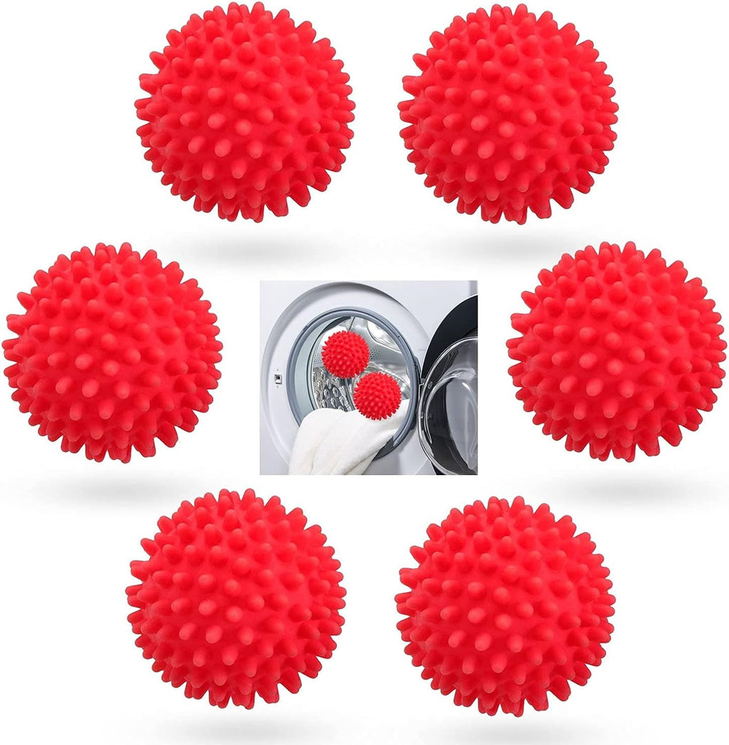 4/6/8 Pcs Dryer Ball, Dryer Balls, Tumble Dryer Balls, Fluffier Balls, Reusable Dryer Balls Underwear (Color : Rot, Size : 6 PCS)