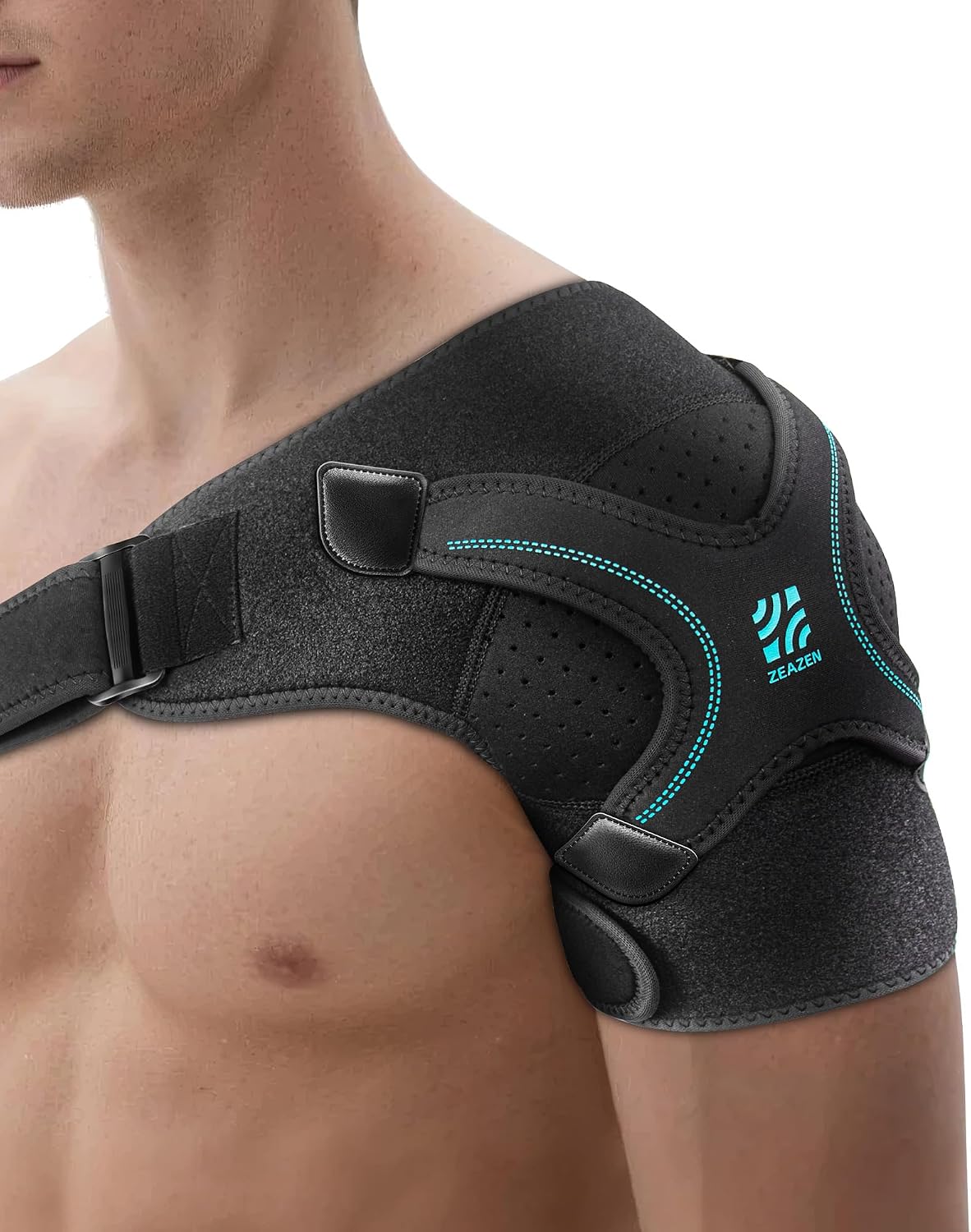 Shoulder Brace, Rotator Cuff Support and Arm Sling for Pain Relief & Injury Recovery, Breathable Compression Sleeve for Strain & Dislocation Prevention, Adjustable for Left and Right Arm, Men & Women