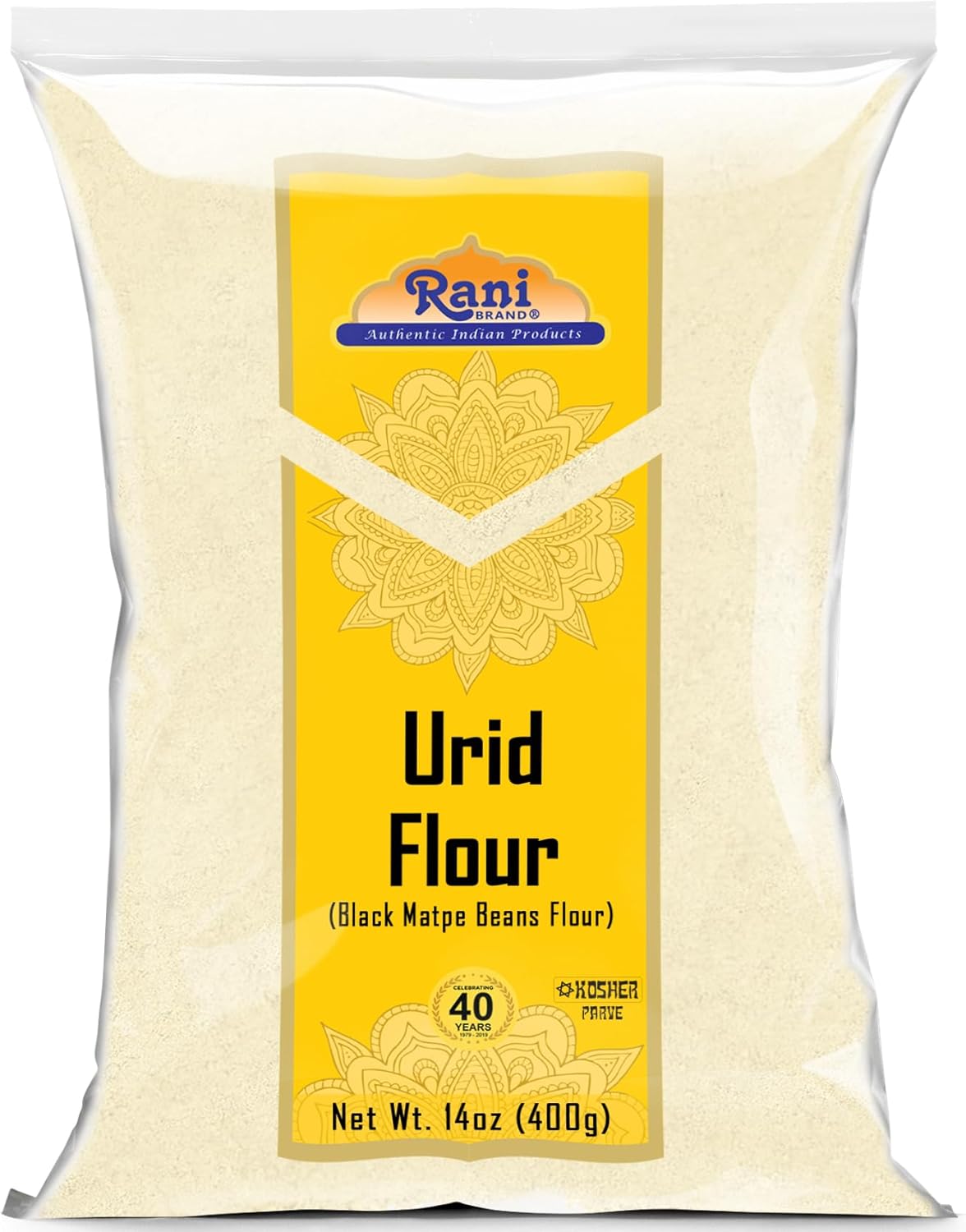 Rani Urid/Urad Flour (Black Matpe Beans Flour) 14oz (400g) ~ All Natural | Vegan | Gluten Friendly | NON-GMO | Kosher | Indian Origin