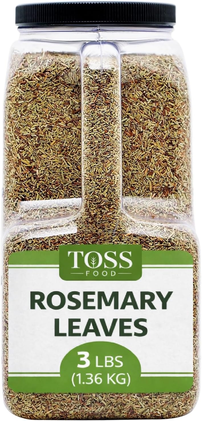 TOSS Dried Rosemary Leaves, 3 LB Herbs Perfect for Seasoning and Spices Blends for Grilling and Cooking