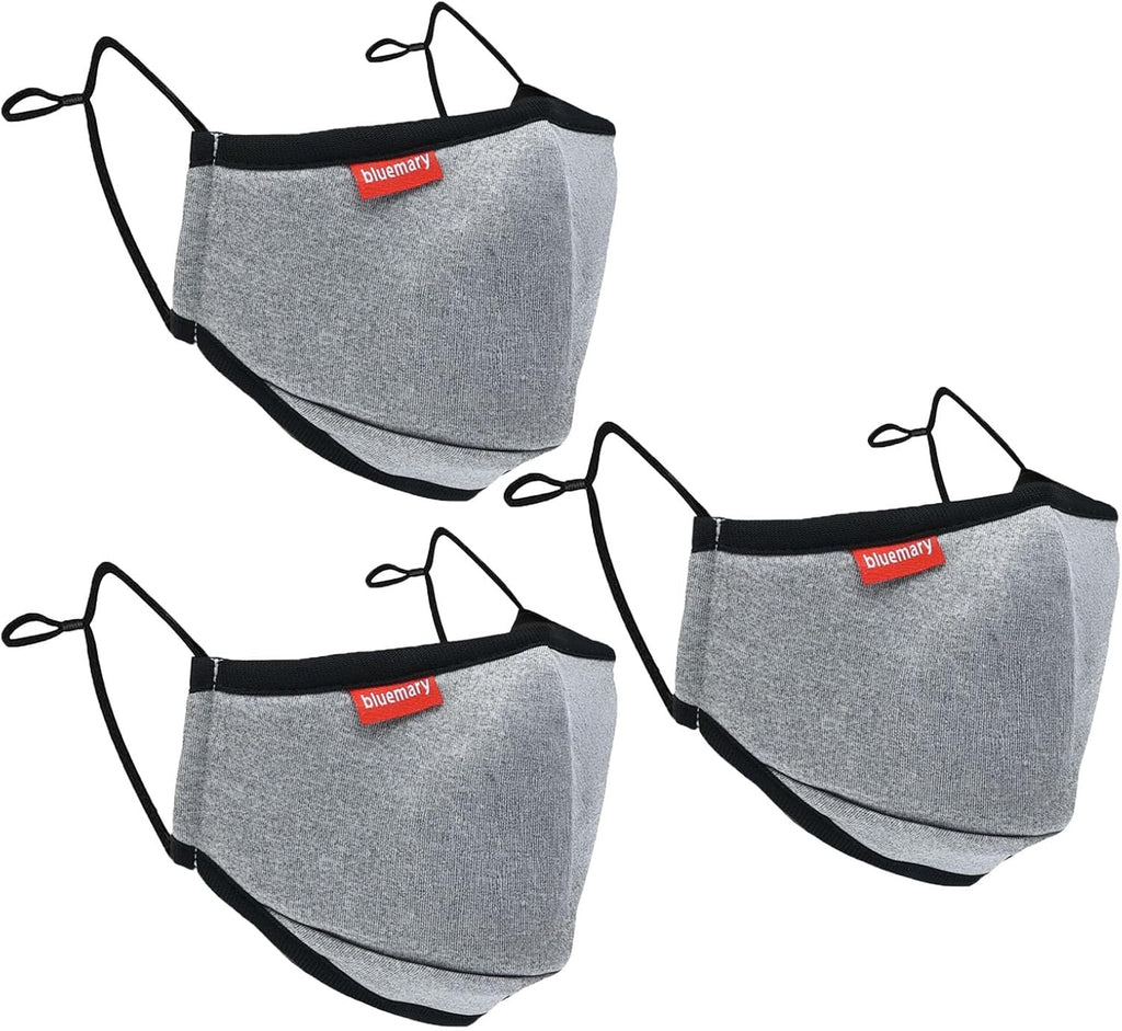Kids Face Mask Cotton Cloth Face Mask 3 PACK Reusable Comfort Soft Dust Protection Breathable Washable Face Covering Fabric Mask with Filter Pocket and Nose Wire for Unisex Children Teens