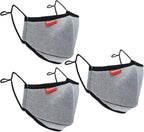 Kids Face Mask Cotton Cloth Face Mask 3 PACK Reusable Comfort Soft Dust Protection Breathable Washable Face Covering Fabric Mask with Filter Pocket and Nose Wire for Unisex Children Teens