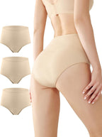 BATTEWA Incontinence Underwear for Women,Leak Proof Underwear Washable Absorbency Cotton Panties Bladder Leakage Protective 50ML(Beige,Large,3-Pack)