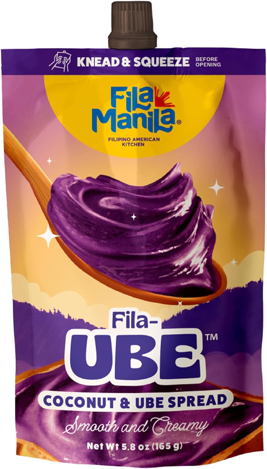 Fila Manila Ube Coconut Spread Purple Yam As Seen on Shark Tank - Award-Winning 5.8 OZ Pouch, Vegan, Gluten Free, Dairy Free, No Red 3, No Red 40, No Ube Extract, No Artificial Colors, Real Philippine Ube (1 Pack)