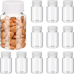 minkissy Pet Clear Plastic Pill Bottles with Screw Caps 3.14X1.77X1.77 Inch Medicine Storage Containers for Tablets Capsules and Liquids Leakproof Dispenser for Travel and Home Use