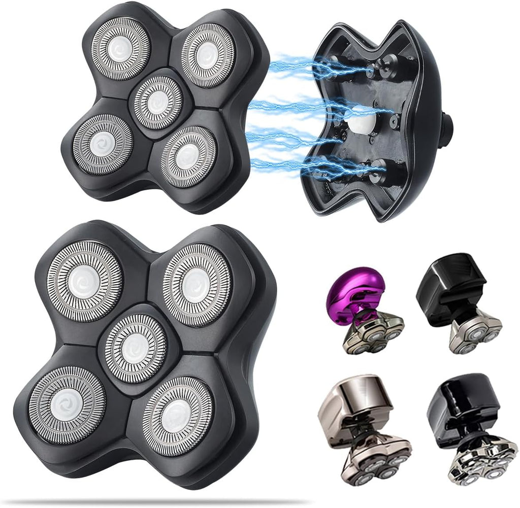 Brand 5 Blades Shaver Replacement Head Compatible with Skull Shaver, Magnetic Version Head Shaver Replacement Heads Compatible with Skull Shaver