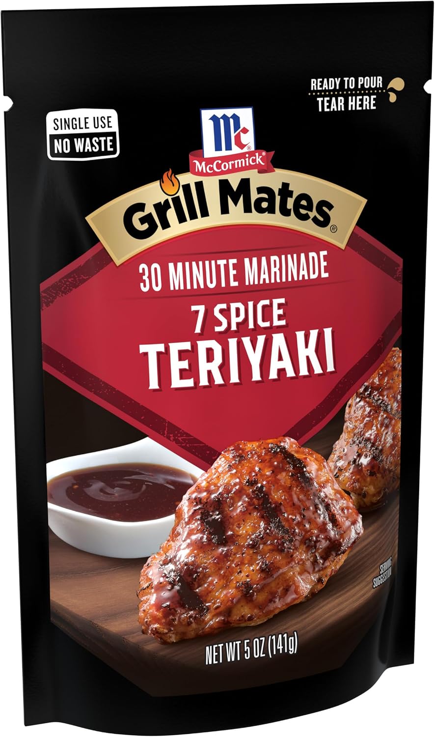 McCormick Grill Mates 7 Spice Teriyaki Single Use Marinade, 5 oz, Pack of 6