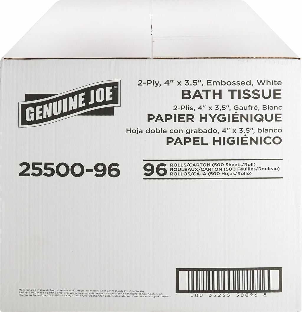 Genuine Joe - GJO2550096 2-ply Standard Bath Tissue Rolls (Pack of 96 Rolls)