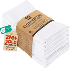 Utopia Kitchen White Cloth Napkins [12 Pack, 20x20 Inch] Absorbent Cotton Blend Washable and Reusable for Dinner, Restaurant, Lunch, Wedding and Hotel