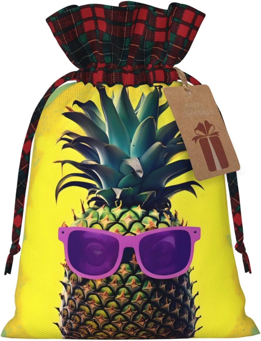 ZISHAK Psych Pineapple Quote Charming Drawstring Christmas Gift Bags,Reusable Present Pouches For All Occasions