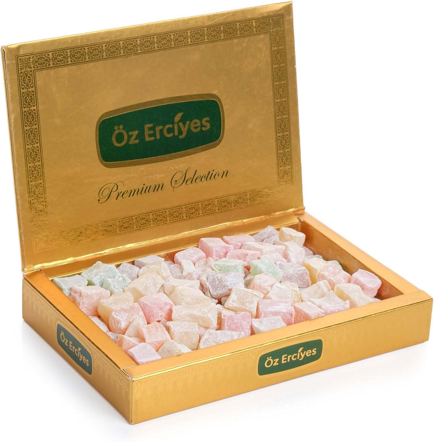Mixed Fruit Turkish Delight – Assorted Lokum Candy Box, Traditional Turkish Sweets, Gourmet Arabic Candy Gift, Delicias Turcas, 17.6 oz (500g) (Mixed-Fruit)