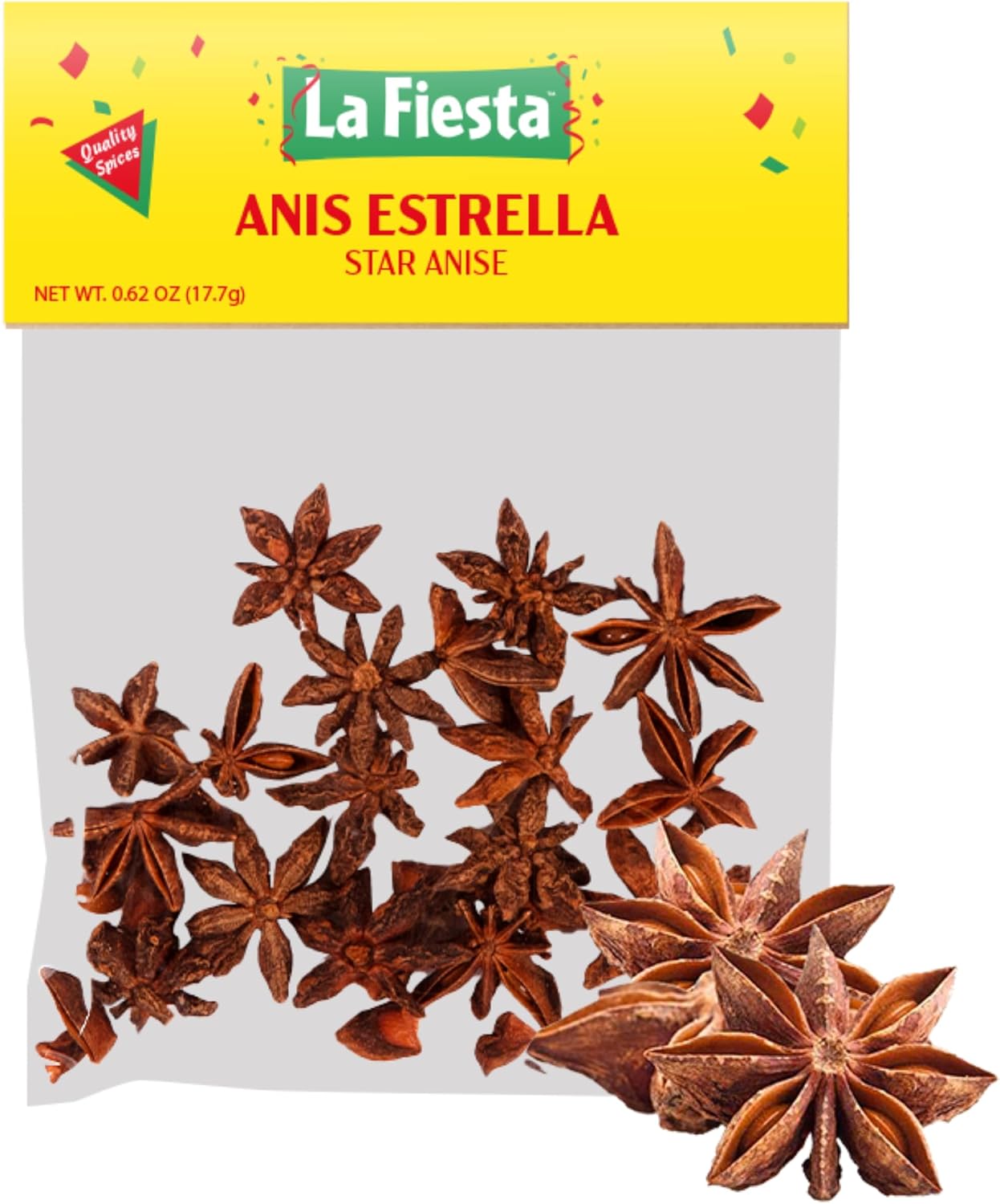 La Fiesta Star Anise, Whole 0.625 oz Bag – Sweet, Aromatic Spice for Latin Dishes, Desserts, and Teas – Trusted Since 1954