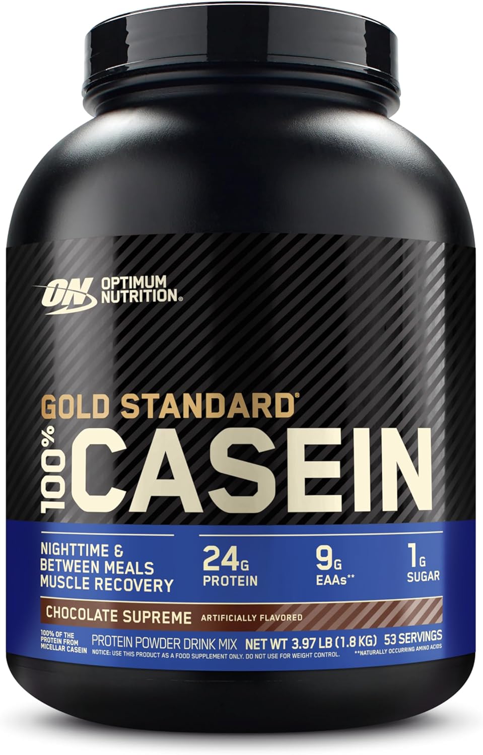 Optimum Nutrition Gold Standard 100% Micellar Casein Protein Powder, Slow Digesting, Helps Keep You Full, Overnight Muscle Recovery, Chocolate Supreme, 4 Pound (Packaging May Vary)