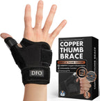 Dr. Frederick's Original Doctor-Developed Copper Thumb Brace – Wrist & Thumb Support for Arthritis, Tendonitis & De Quervain’s – Reversible Spica Splint for Pain Relief - 1 Brace - Adjust-to-Fit