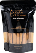 Gourmet Ceylon Cinnamon Premium Alba Grade Ceylon Cinnamon Sticks from Sri Lanka 4 oz. True Cinnamon Quills (5-Inch Cut) Artisanal, Family-Farmed & Hand-Crafted
