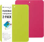 Linden Sweden Flexible Cutting Board 2-Pack - Lays Flat for Secure Work Surface - Extra-Thick for Durability - BPA-Free and Food-Safe - 14.5 x 11.5”, Lime/Pink