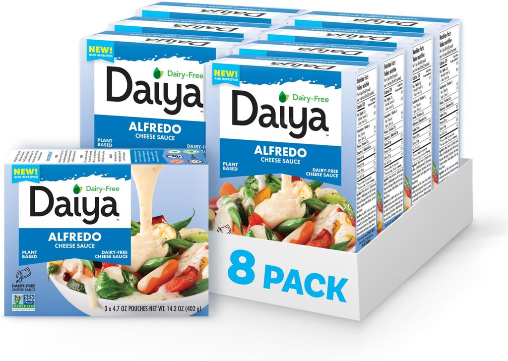 Daiya Dairy Free Alfredo Cheese Sauce, Plant Based Rich, Creamy, Cheesy Sauce, 14.2 oz (Pack of 8)