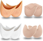 4 Pairs Ballet Toe Pads with Long and Short Styles, Toe Pads for Pointe Shoes, Ballet Toe Pads, Comfortable Cushioning for Ballerinas, Skin Tone and White Options