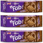 Parle Hide and Seek, Fab! Flavored Chocolate Chip Covered Cookies, Product of India, 3 Packs (Chocolate)