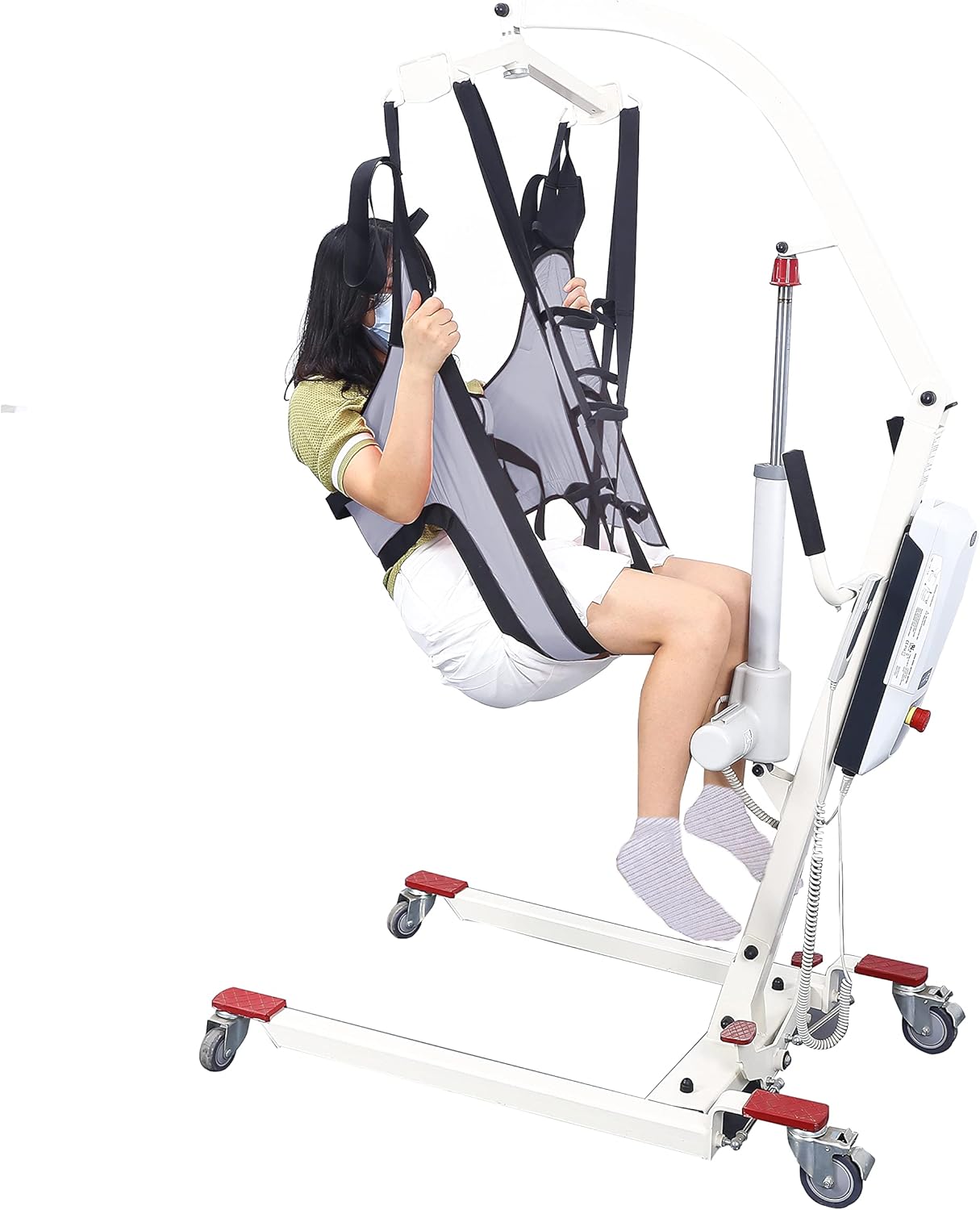 Patient Lift Sling 485lbs Weight Capacity, Large Medical Lifts Sling, Padded U Transfer Sling for Toileting Aid Shower Bath Lifter for Seniors, Elderly, Bariatric & Disabled Patient (L)