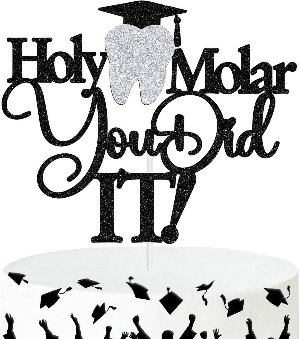 Holy Molar You Did It Cake Topper,Congrats Dentist/Future Doctor, Class of 2026 Medical School College Graduation Party Decorations Supplies