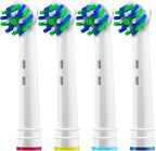 Alayna Replacement Brush Heads Compatible with Oral-B Braun – Pack of 4 Cross Bristle Electric Toothbrush Replacement Heads – Fits Most Oral-B Handles