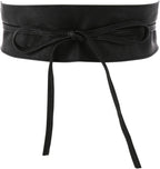 FASHIONGEN - Woman leatherette waisband Obi Belt, MICA
