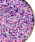 Nonpareils Sprinkles 130g/4.6oz, White Pink Purple Edible Pearl Sprinkles for Cake Decorations, Baking, Ice Cream, Cookies, Cupcake Topper Sugar Pearls for Cake Decorating(2mm Pink Purple)