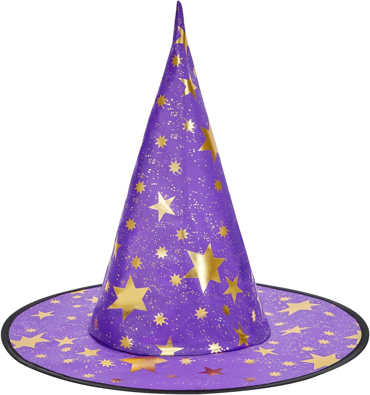 American Trends Halloween Witch Hat for Women Wizard Hat with Gold Star Cosplay Costume Accessory for Party