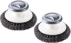 Stainless Steel Scrubber with Handle，Heavy Duty Cleaning Supplies for Pots, Pans, Grills, Ovens & Other Tough Jobs (2P)