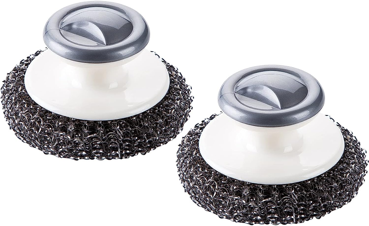 Stainless Steel Scrubber with Handle，Heavy Duty Cleaning Supplies for Pots, Pans, Grills, Ovens & Other Tough Jobs (2P)
