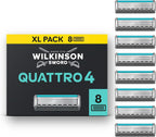 Wilkinson Sword Quattro Titanium Sensitive Razor Blades - Pack of 8 Blades