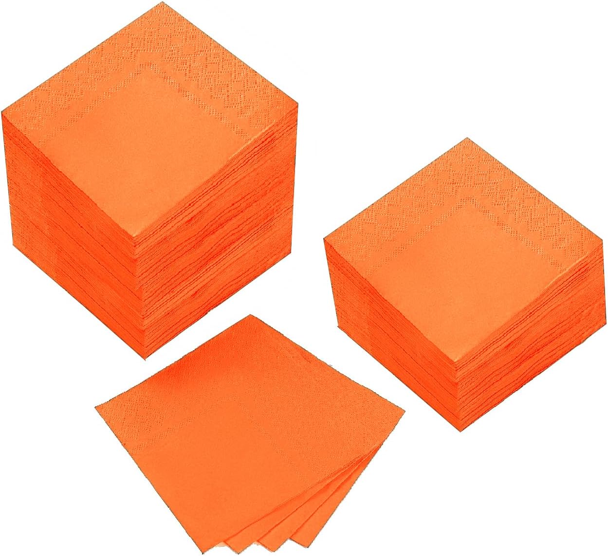 200 Pack Cocktail Napkin 2-Ply Dessert Napkins Folded 5 x 5 Inches Disposable Napkins for Dinner Wedding Birthday Party Bridal Anniversary Reception Event (200, Orange)