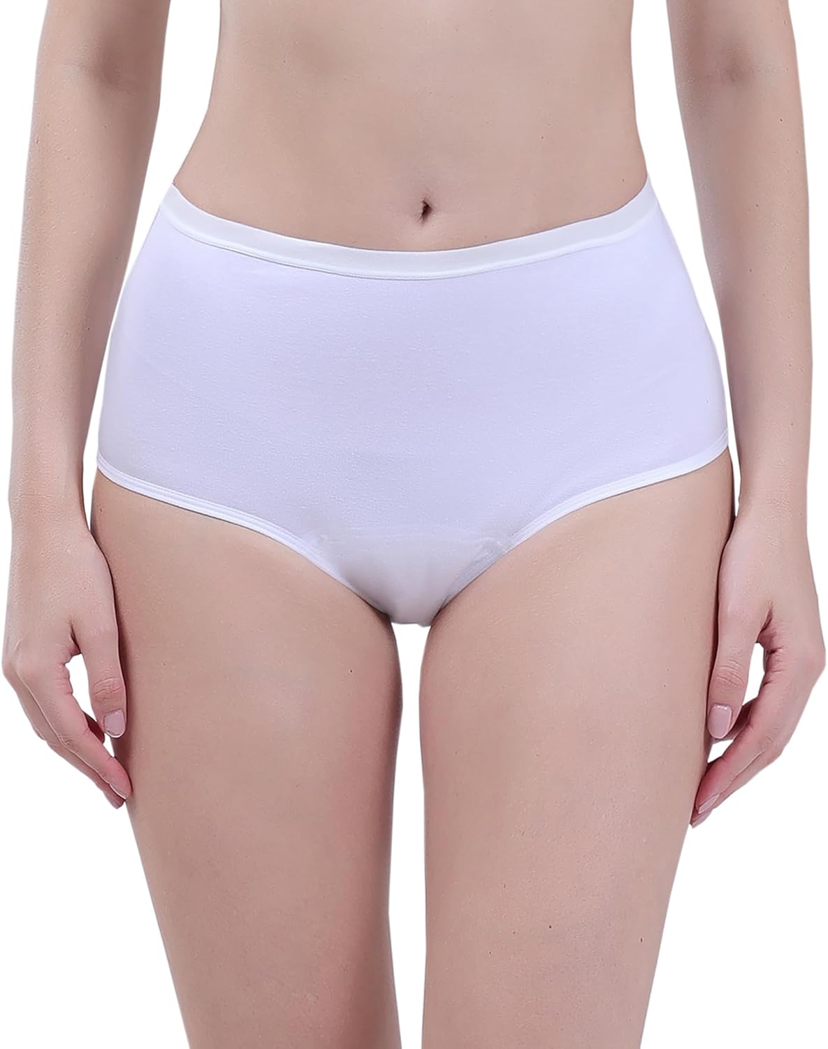 AIRCUTE Washable Urinary Incontinence Protective Underwear for Women Leak Proof Absorbent Reusable Panties 60ML 1 Pack (White, 2X-Large)