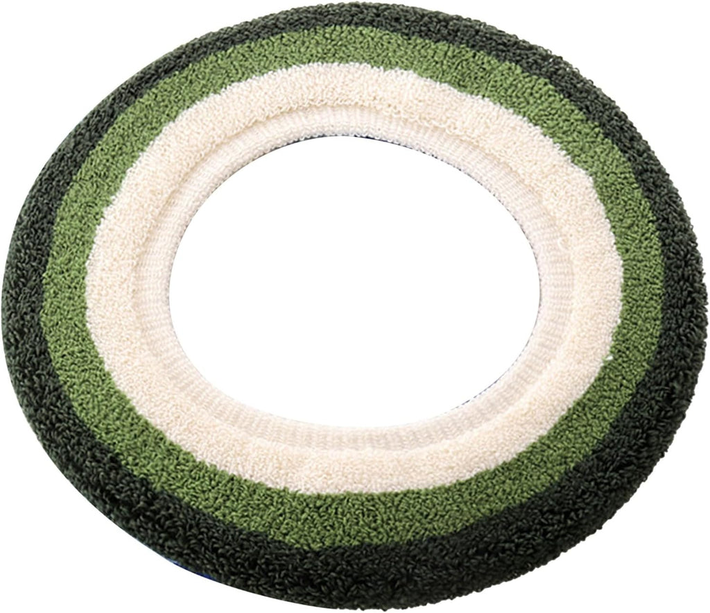 Tyenaza Toilet Seat Cushion, Knitted Thickened O Shaped Toilet Seat Cushion Rainbow Stripe Toilet Pad Acrylic Fiber Toilet Pad