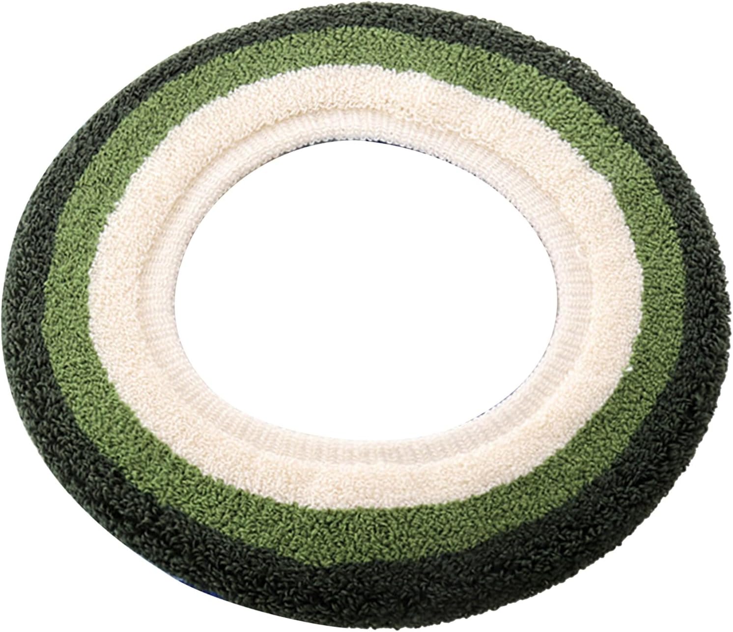 Tyenaza Toilet Seat Cushion, Knitted Thickened O Shaped Toilet Seat Cushion Rainbow Stripe Toilet Pad Acrylic Fiber Toilet Pad