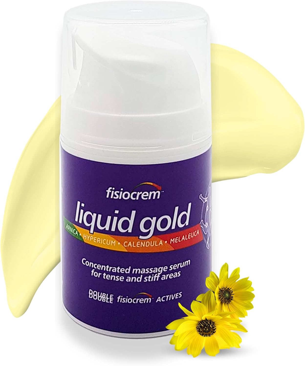 Fisiocrem Liquid Gold - Concentrated Massage serum for Tense and Stiff Areas, Double Strength = Double fisiocrem Actives - 50 ml