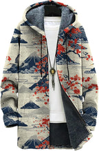 domirica Mens Hooded Cardigan Zip Up Long Sleeve Sweater Hoodie Winter Plus Size Coat with Pockets